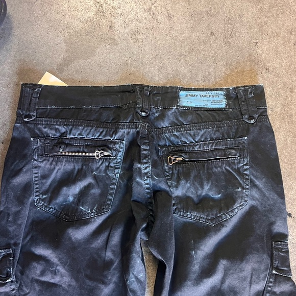 DESIGNER RARE Black and blue Jimmy Taverniti cargo pants, deadstock from 2011 - Picture 4 of 4